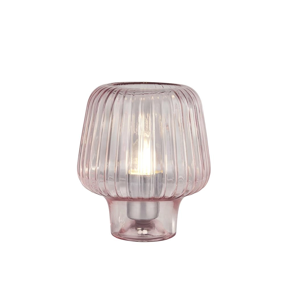 Rosa Tischleuchte Aria Glas Searchlight 5053423254586