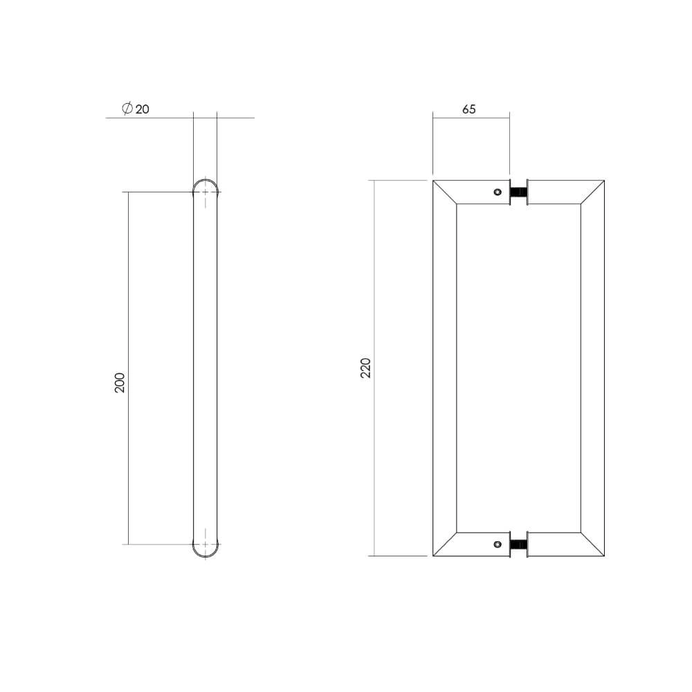 Türgriffe gerade Gripon 22cm pro Paar Edelstahl Intersteel 8714186458044