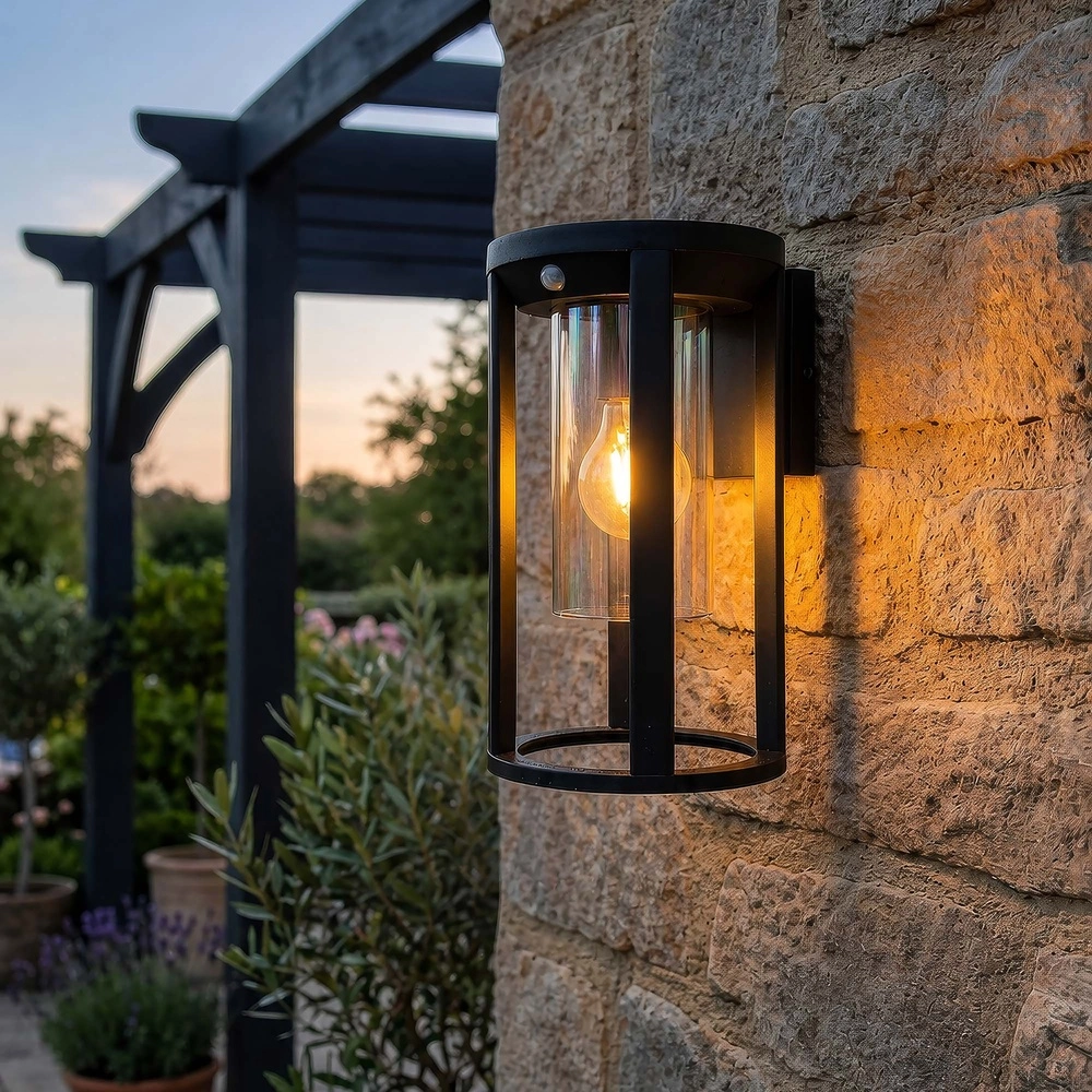 Design-Wandlampe Maldives Rund Schwarz mit Sensor Searchlight 5,05342E+12
