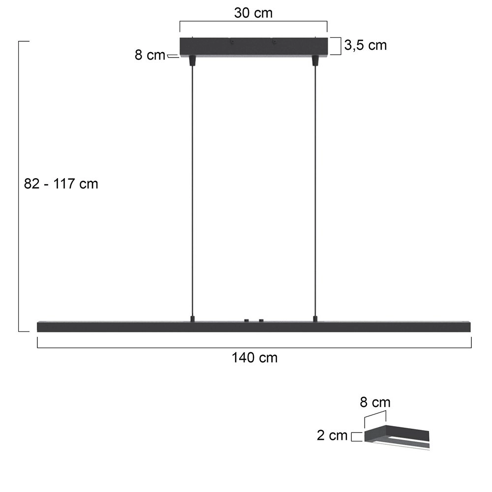 LED Hängelampe Zelena schwarz Steinhauer 8712746122794