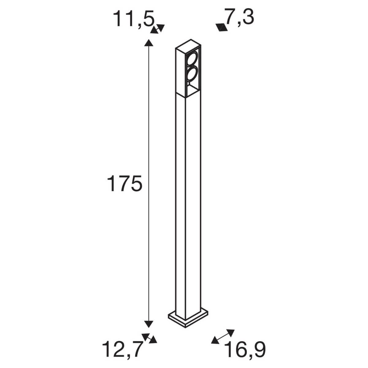 LED-Wegbeleuchtung Eskina 175cm 2-flammig Anthrazit SLV 4024163255301