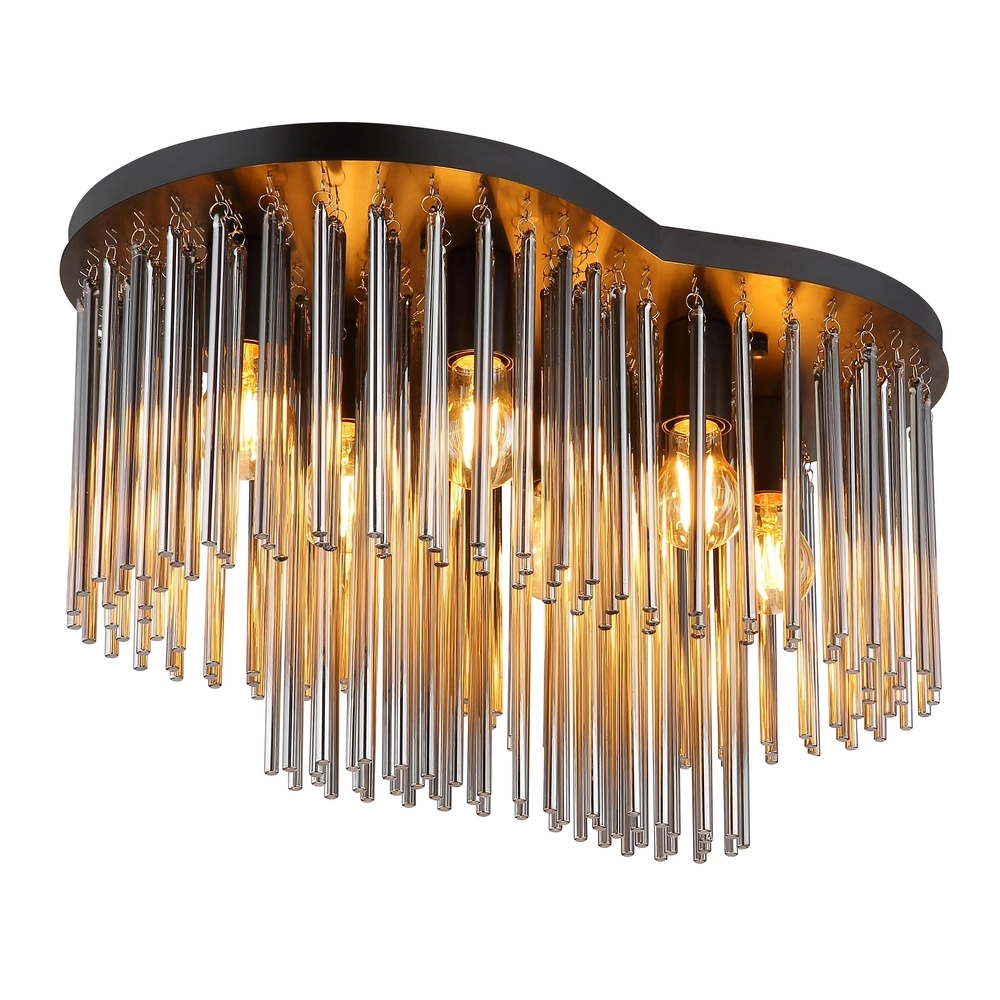 Deckenlampe Gorley Schwarz mit Glasstangen