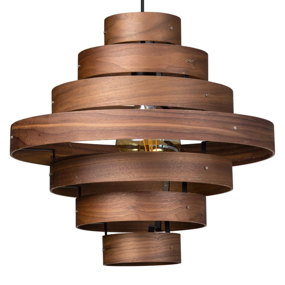 Robuste Hängelampe Walnut 7-Ringe Holzbraun ETH 8719075185759