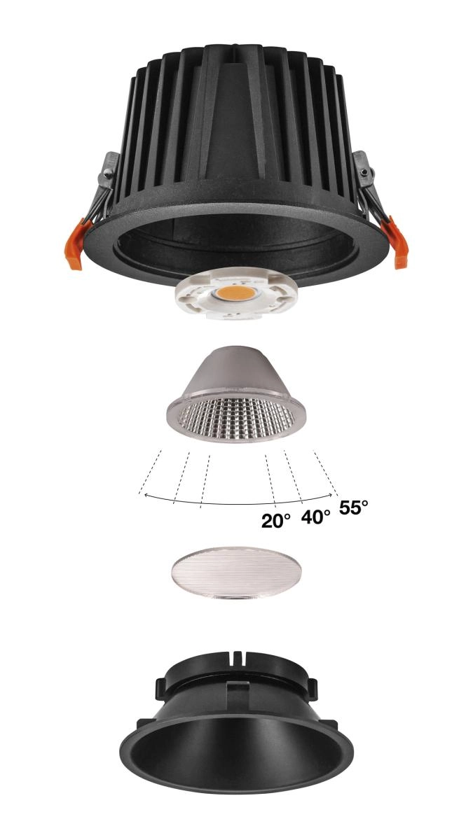 Einbau-Strahler Numinos XL Schwarz 3000K - 40gr SLV 4024163308151