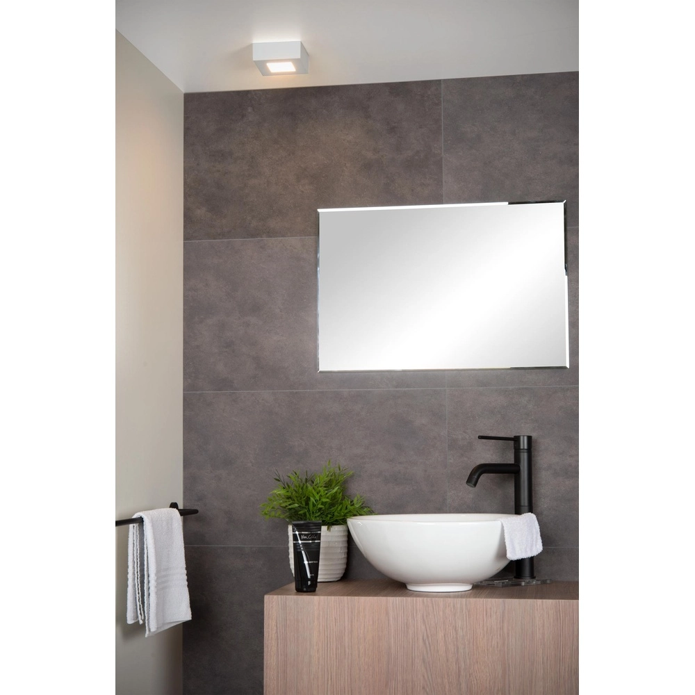 Deckenlicht Brice-Led 10,8 cm quadratisches IP44-Weiß Lucide 5411212281326