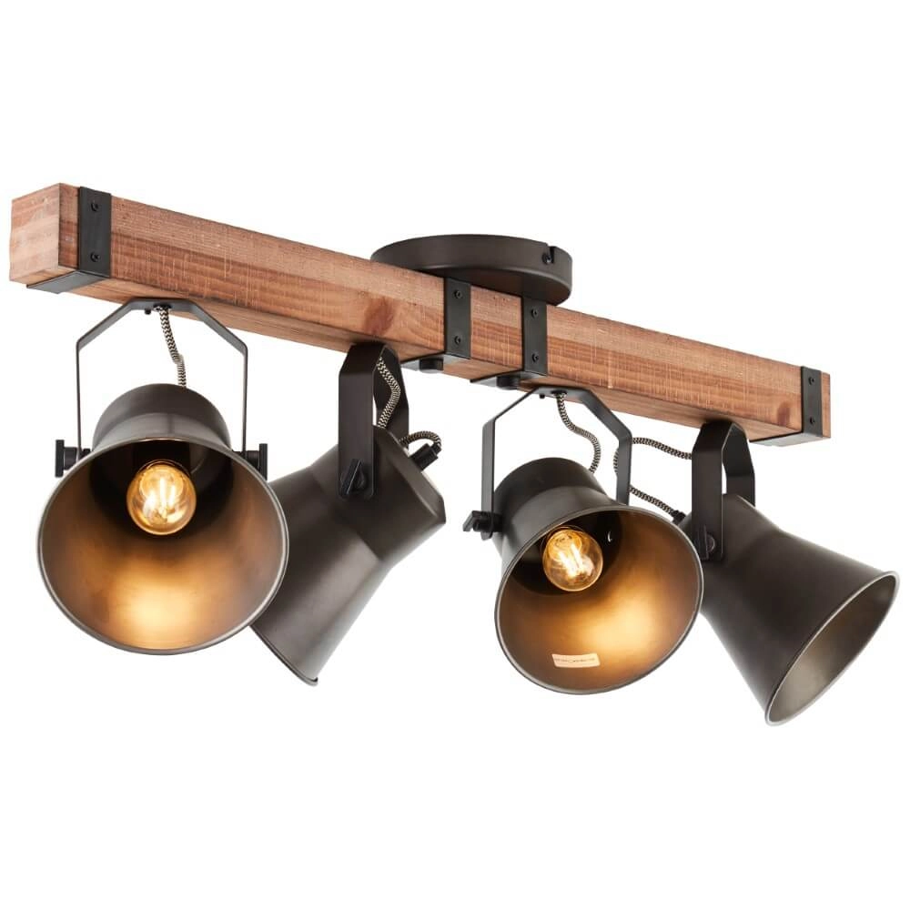 Deckenleuchte mit 4 Leuchten Decca schwarz mit braun Brilliant 4004353361456