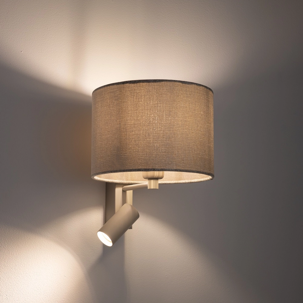Wandlampe sandbraun Cedro mit Tischlampenschirm Lyora 5903139116688