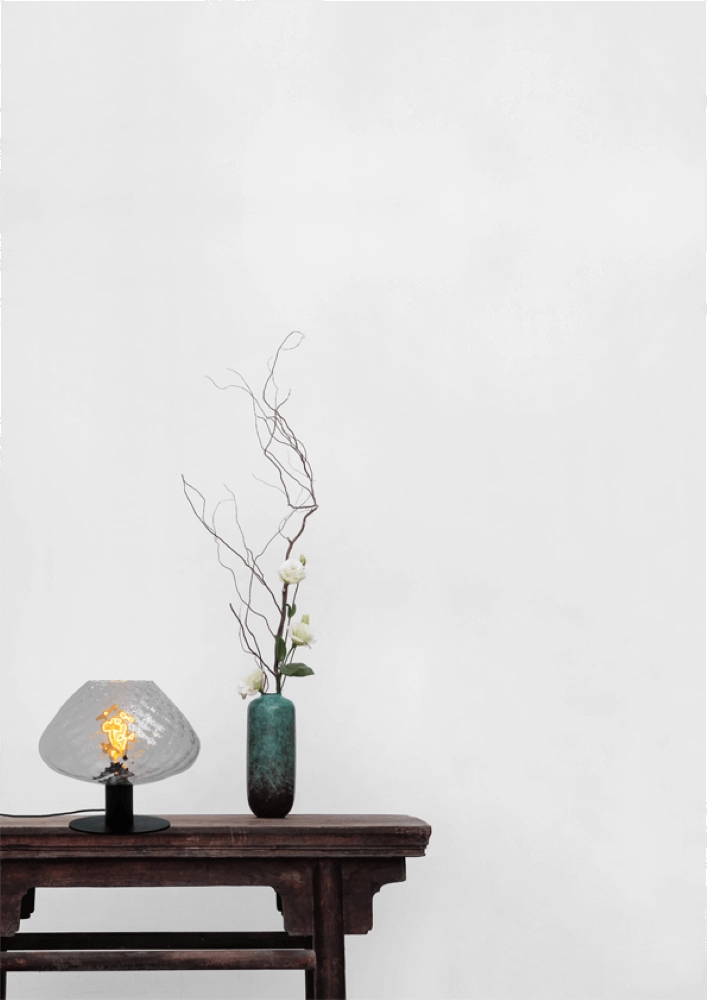 Tischlampe Porto mit Blossom-Klarglas Masterlight 8718121271361