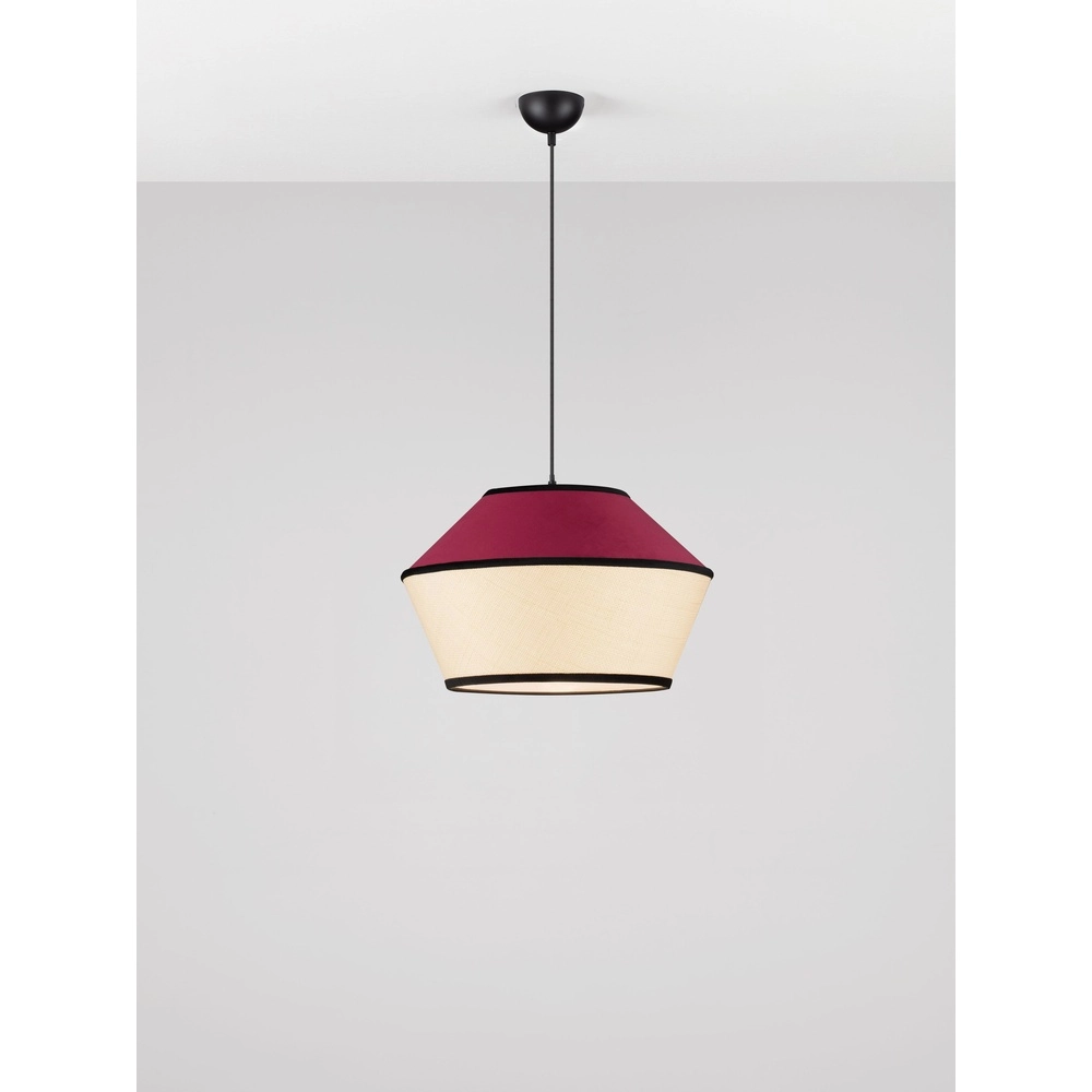 Pendellampe Veliss Weiß mit burgunderrotem Lyora 5212017493835