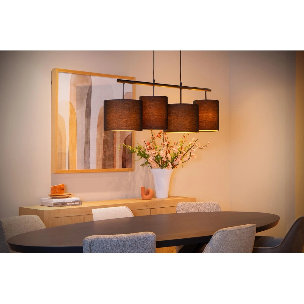 4-Licht Pendellampe Maya Schwarz Lucide 5411212452566