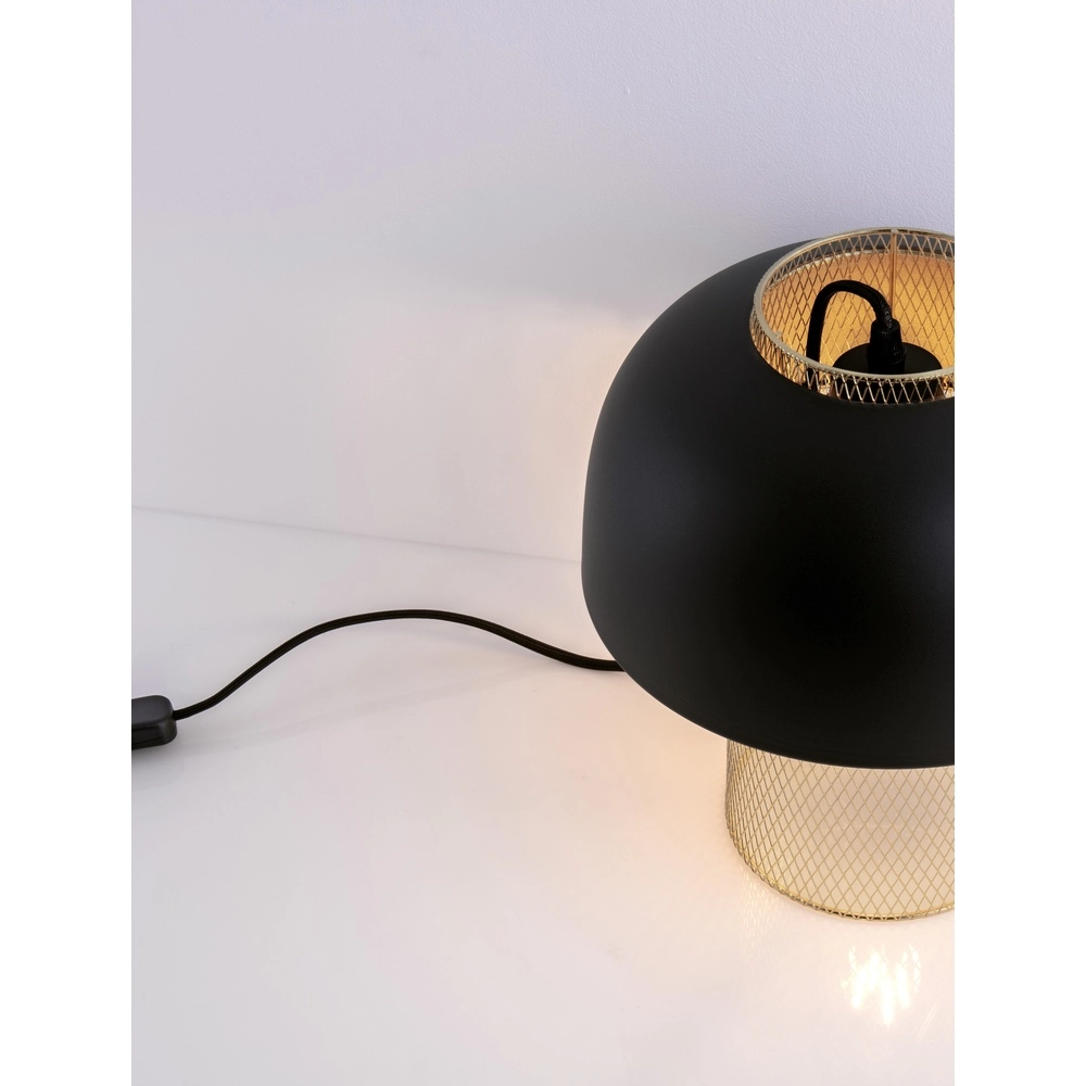 Tischlampe Sqube schwarz mit gold Lyora 5212017454782