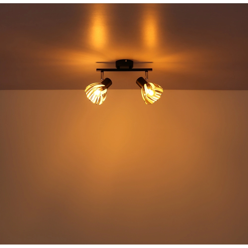 Deckenlampe 2-Leuchten Zachery Schwarz Globo 9007371522507