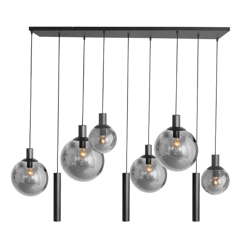 Esstisch-Hängelampe Bollique schwarz mit Rauchglas Steinhauer 8712746172973