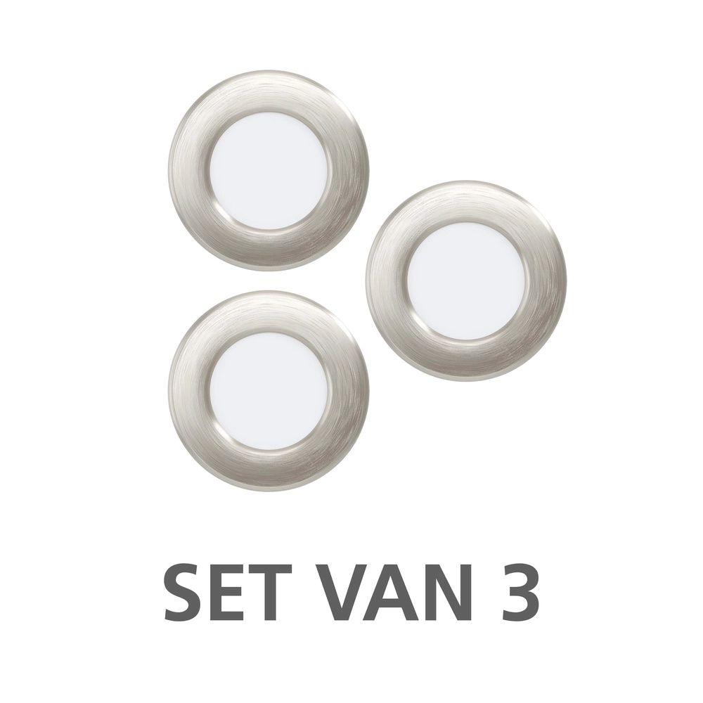 3-facher vertiefter Scheinwerfer Fueva 6 rund – Edelstahl – Ø 8,8 cm Eglo 9008606330829