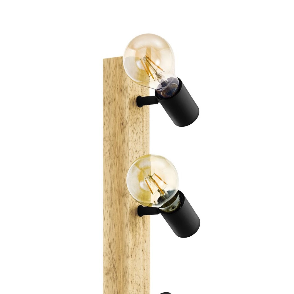 Rural Deckenleuchte Townshend 3 4 Lichtschwarz mit holz Eglo 9002759994815