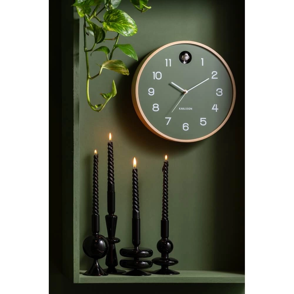 Wanduhr Natur Cuckoo grün - Ø 31,5cm Karlsson 8714302146930