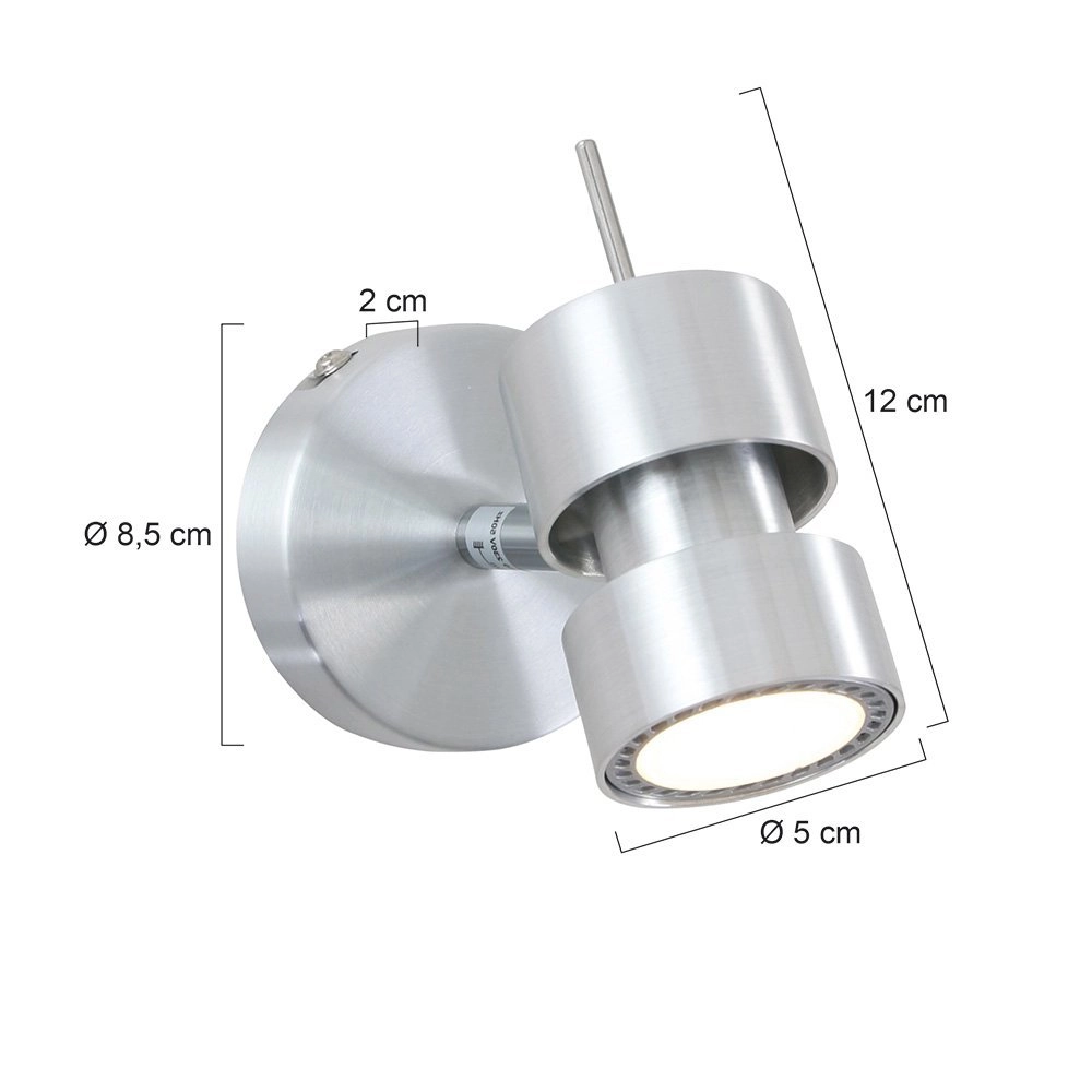 LED-Wandstrahler Natasja Led Metallgrau Steinhauer 8712746111958