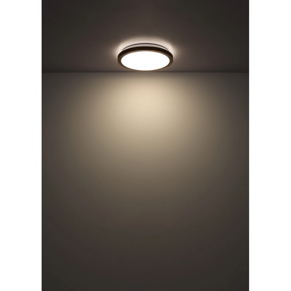 Deckenlampe Bruno Ø 36cm schwarz mit Holz Globo 9007371474592