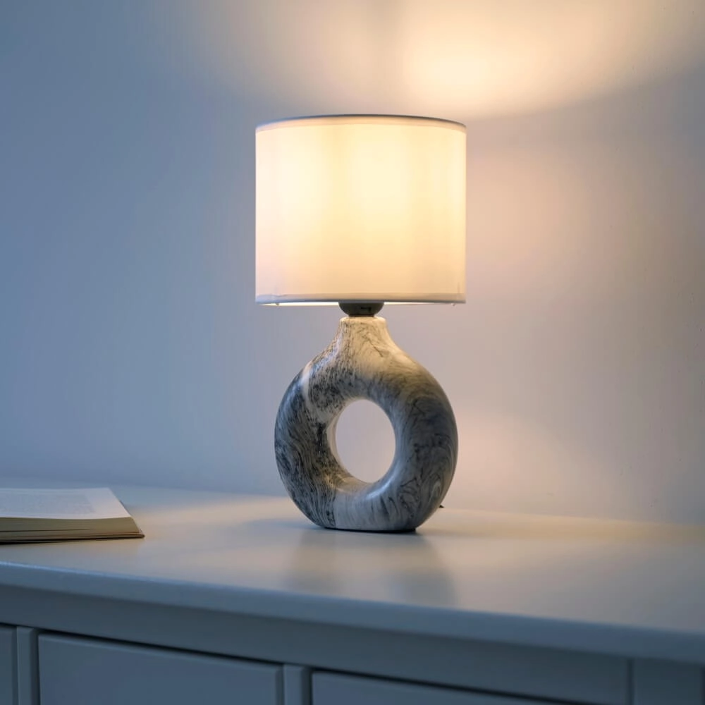 Tischlampe Carara grau Just Light 4043689004835