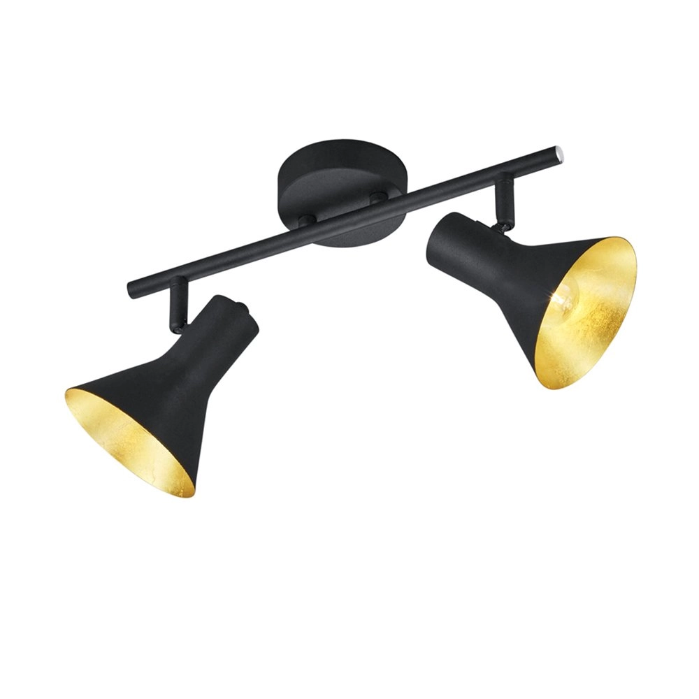 Deckenstrahler Nina 2 Lichtschwarz mit gold