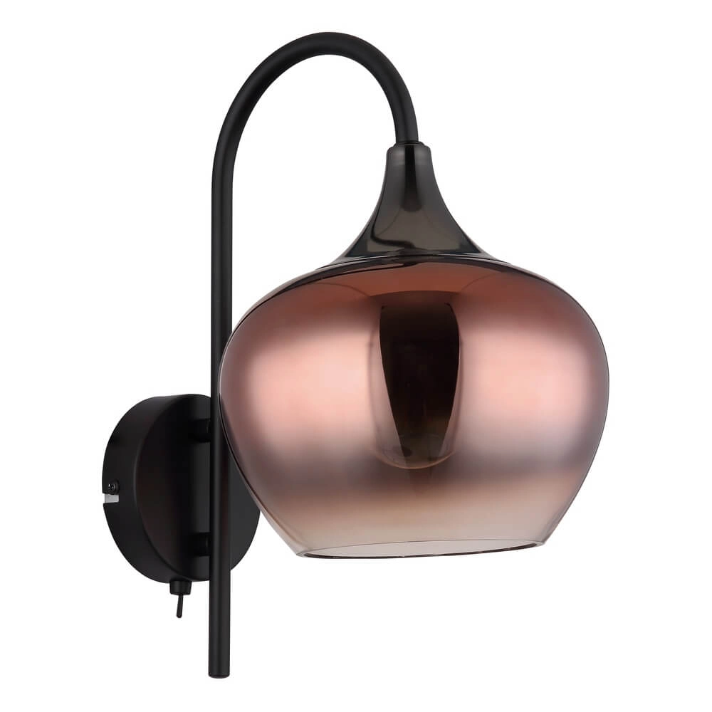 Schwarze Wandleuchte Maxy mit rotem Glas Globo 9007371447992