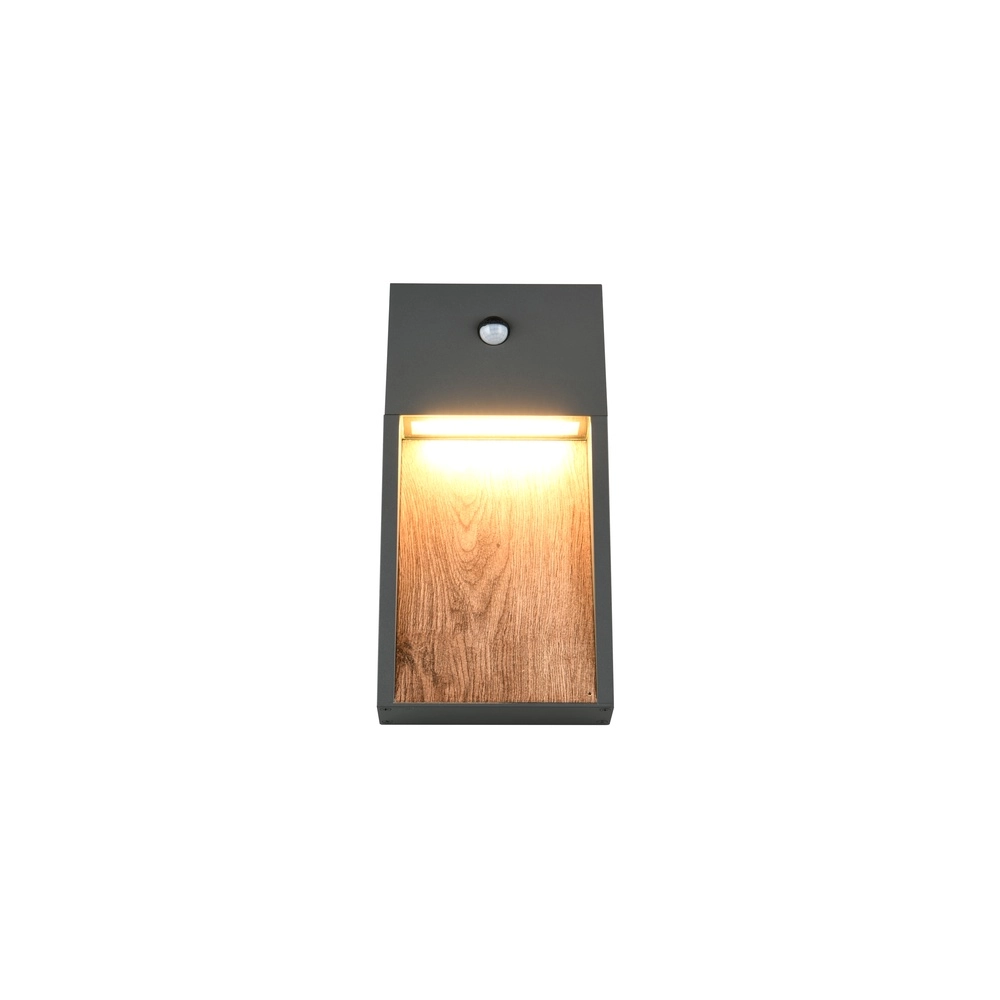 Design-Wandleuchte Salmon Grau mit Holz und Sensor Trio 4017807603712