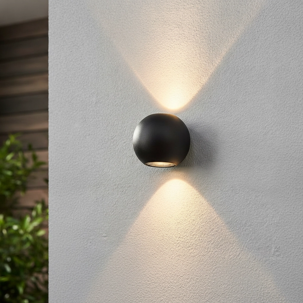 LED Wandscheinwerfer Denver rund - schwarz