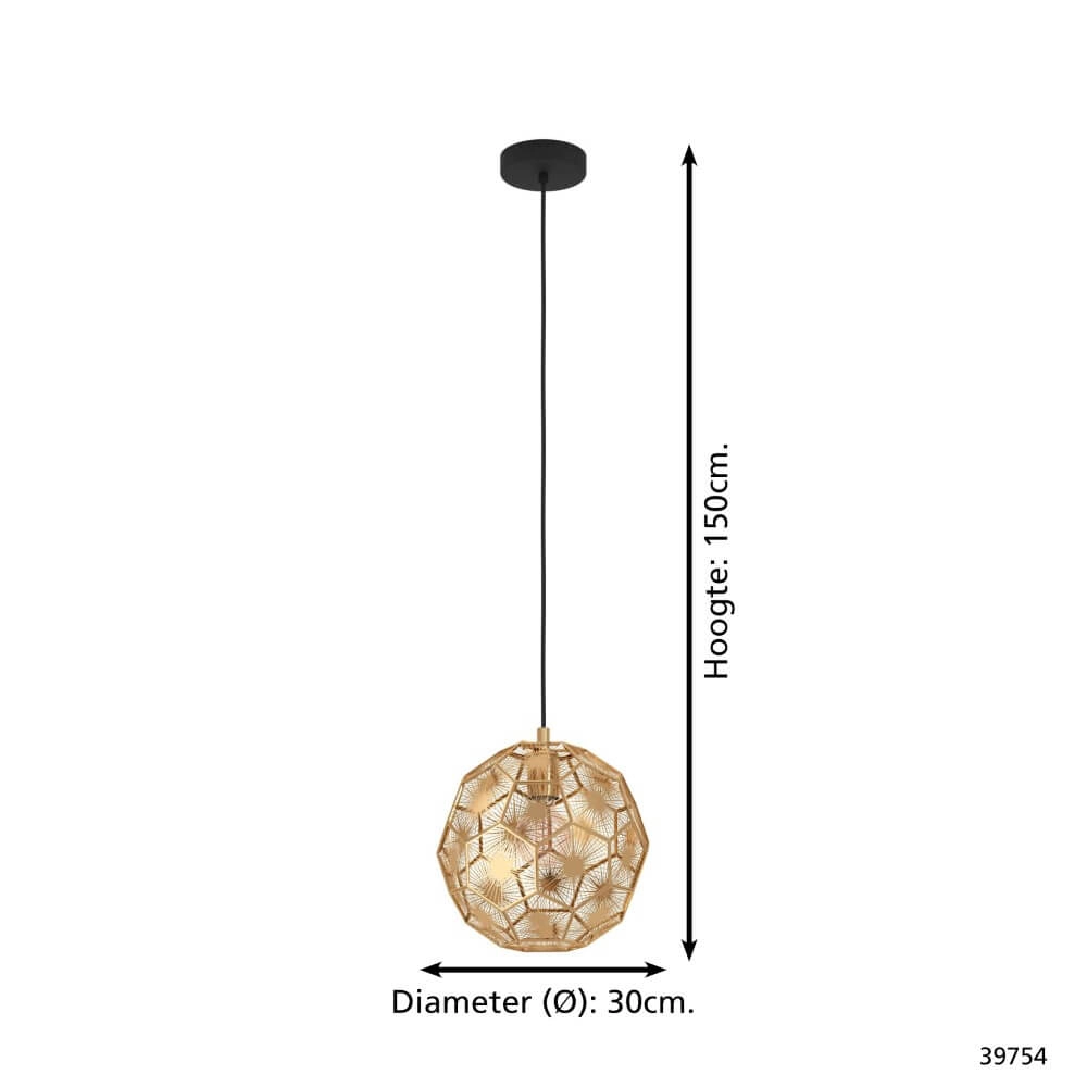 Hängelampe im Golddesign Skoura Ø 30cm Stars of Light 9002759397548