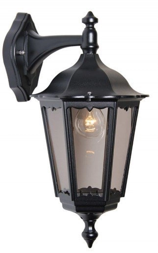 Klassische Außenlampe Cartella Down schwarz