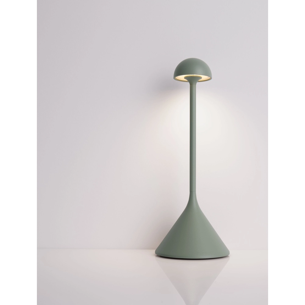 Tischlampe Dalt olivgrün wiederaufladbar mit USB