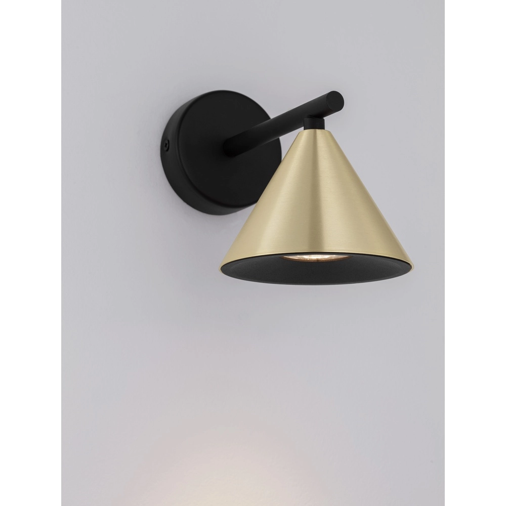 Wandleuchte Conico Single schwarz mit gold Lyora 5212017475374