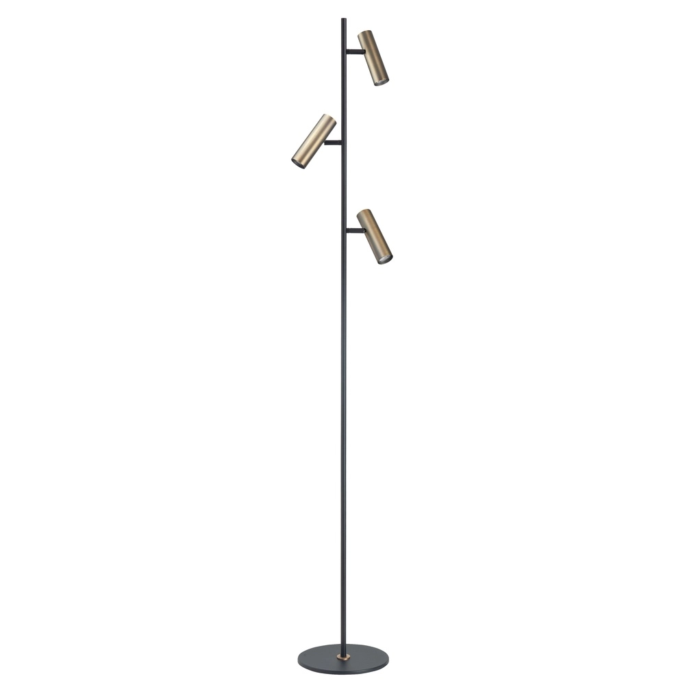 Stehlampe Trend 3-flammig schwarz mit Kupferbronze