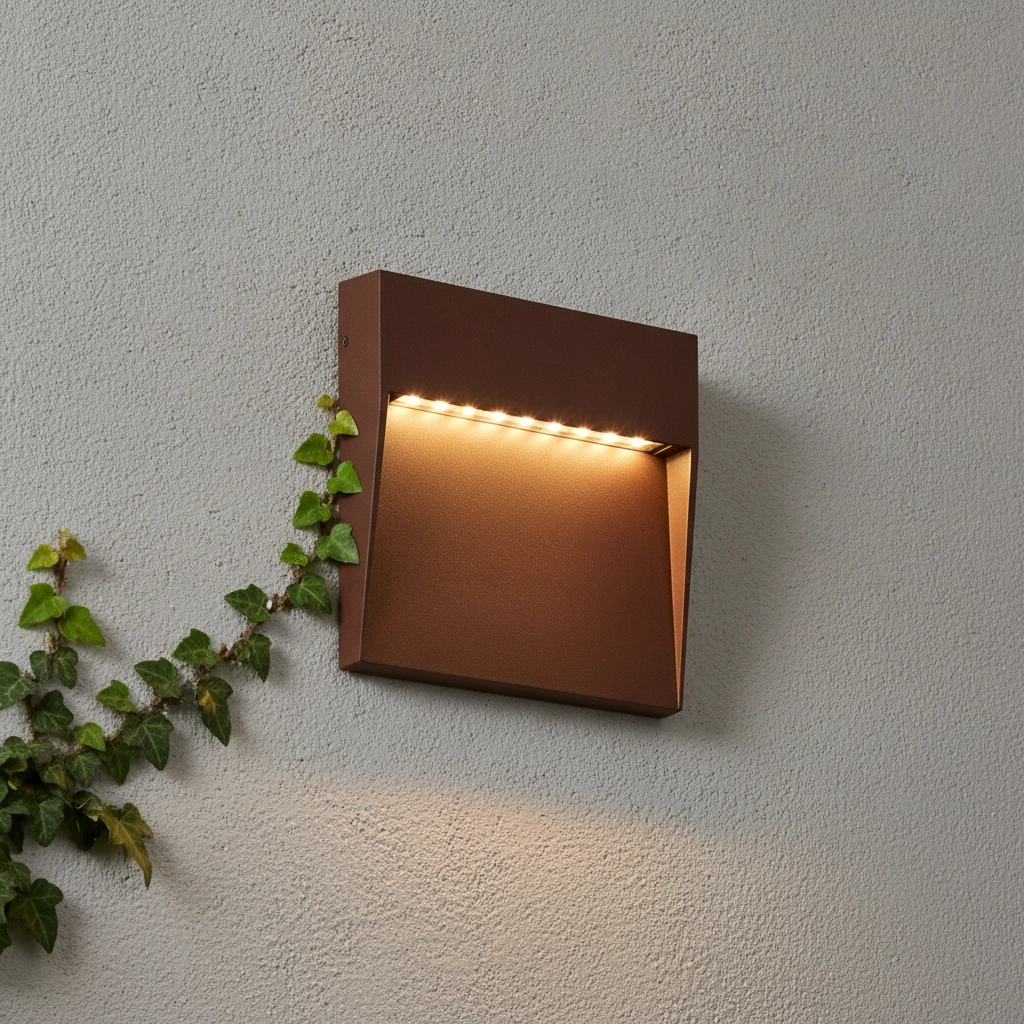 Quadratische Wandleuchte Fem Rostbraun