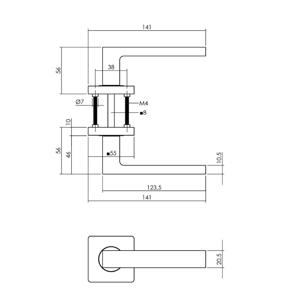 Komplettes Türdrücker-Set Hera weiße Toilette Intersteel 8714186634875