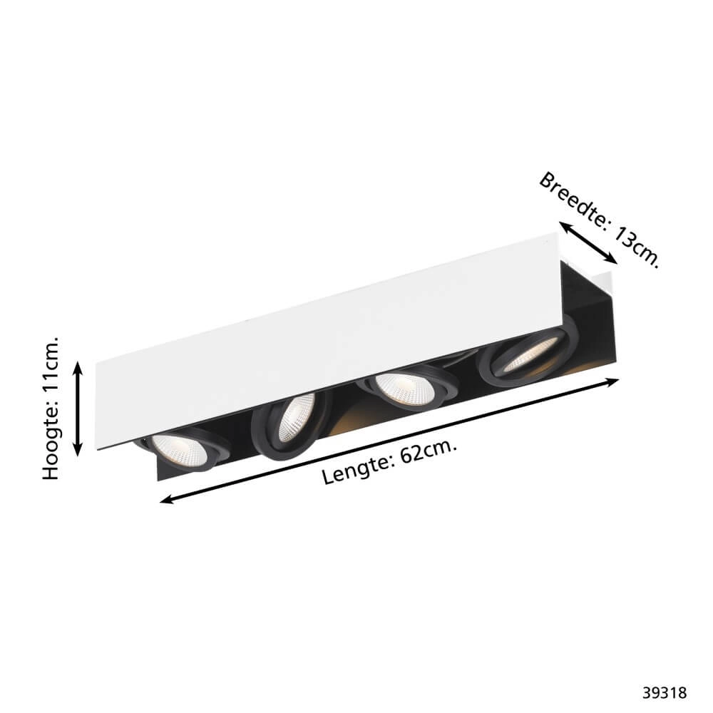 Strahler Vidago 4 Licht weiß mit schwarz Stars of Light 9002759393182