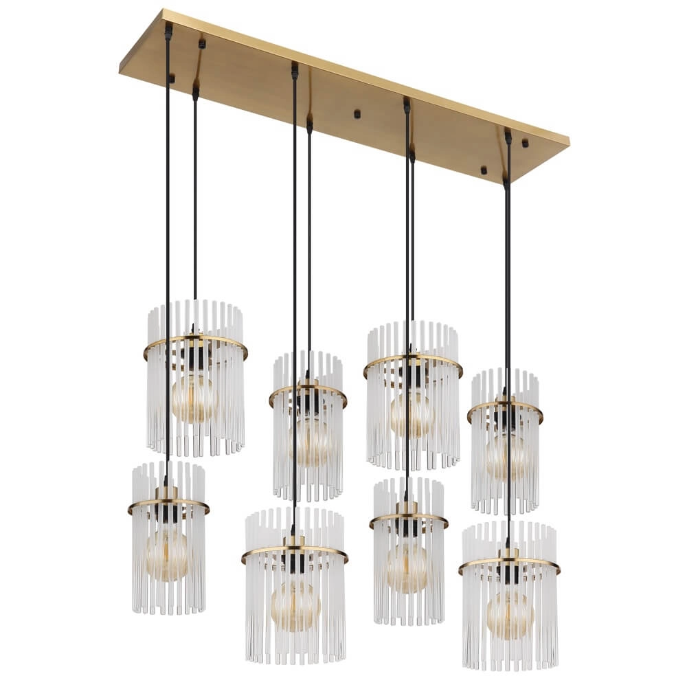 Goldene Pendelleuchte Gorley mit Glas 8-flammig Globo 9007371468959
