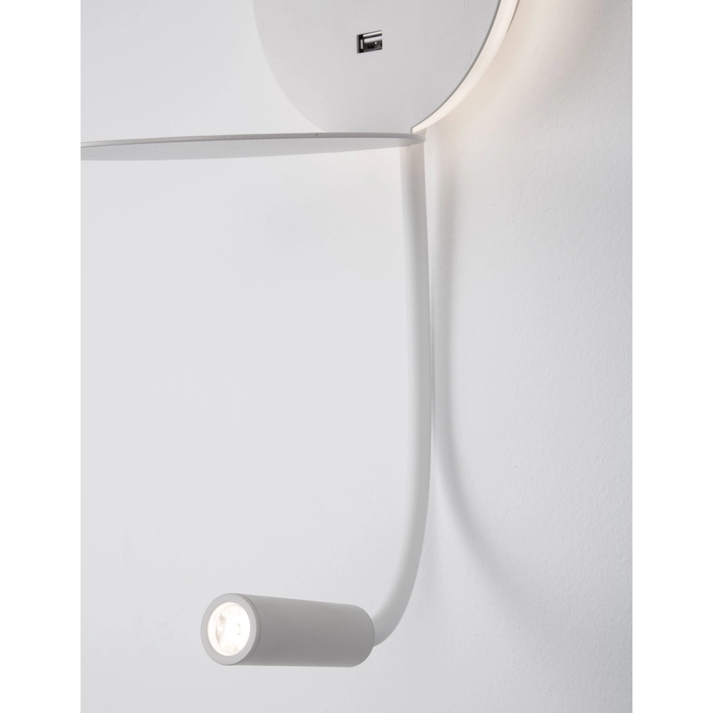 Nachttischlampe Eclip Weiß mit USB Lyora 5212017423689