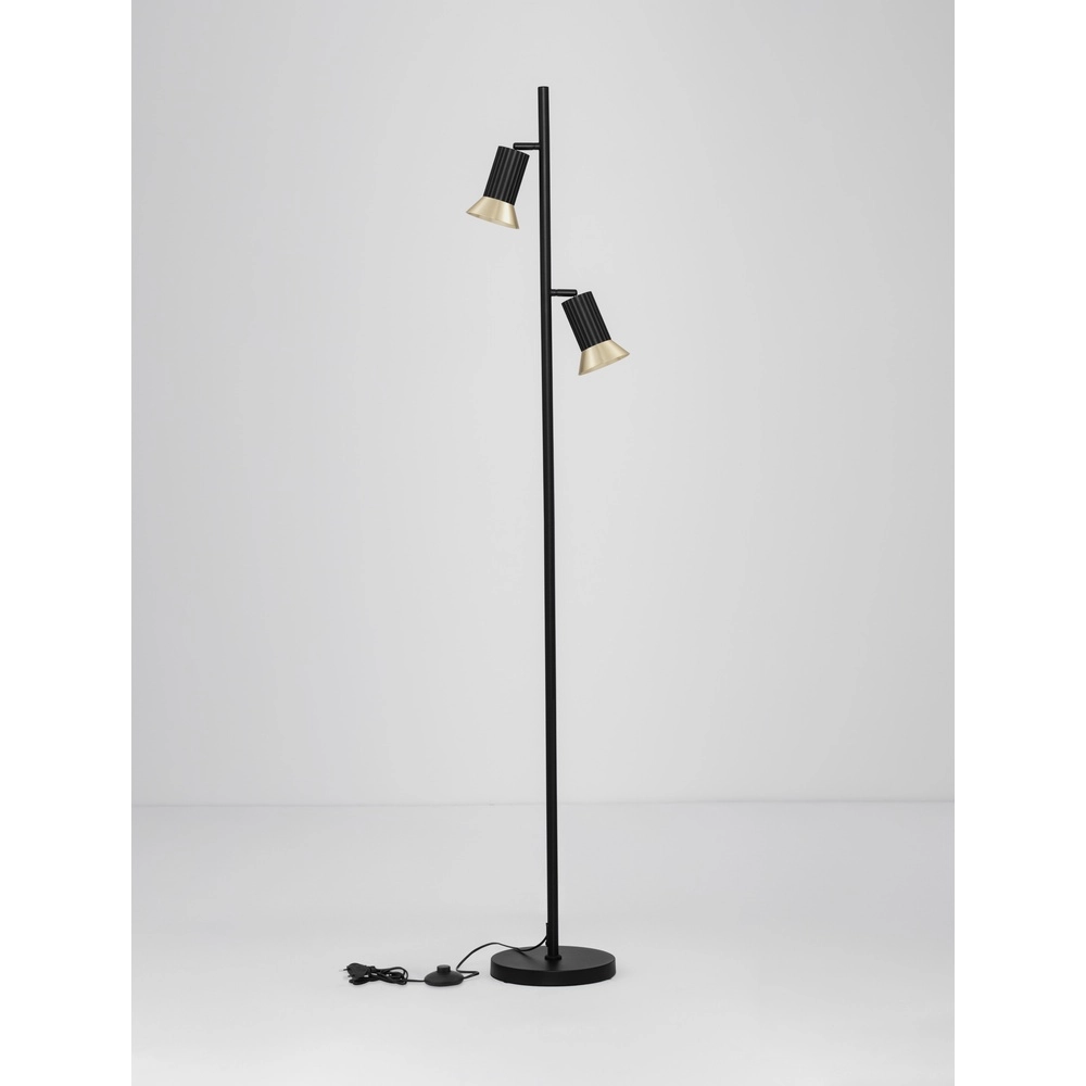 Design-Stehleuchte Luvia schwarz mit gold Lyora 5212017475619