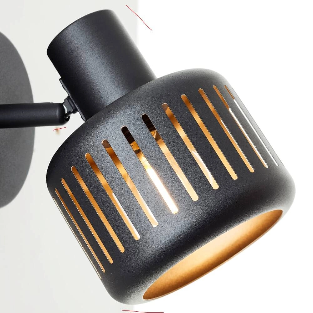 Schwarze Wandlampe Tyas schwarz mit gold Brilliant 4004353424311