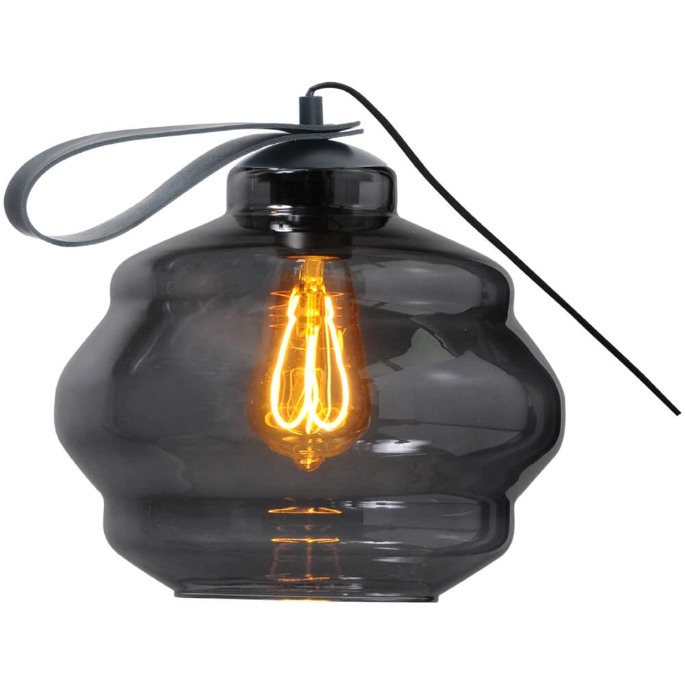 Tischlampe Porto Tragen Sie mit Ball Rauchglas Ø 24cm