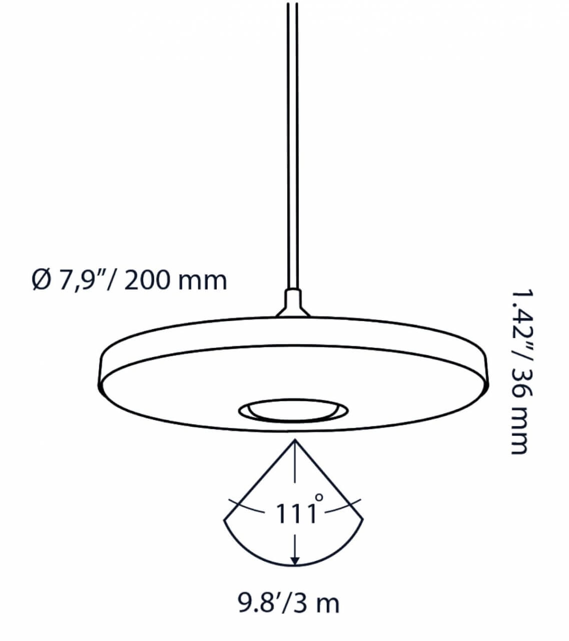 12 Volt Hängelampe DISC PENDANT In-lite 8717051005015