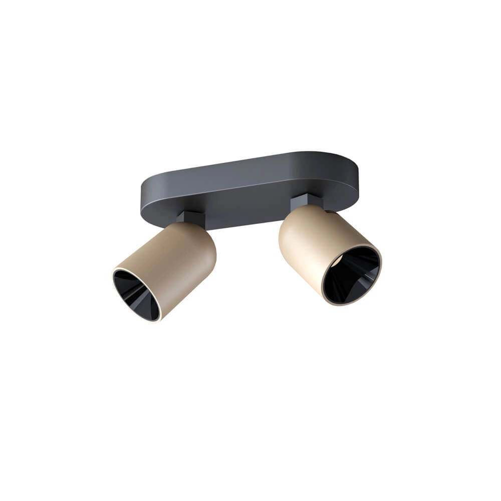 Deckenlampe Houston 2-helles Schwarz mit Champagner