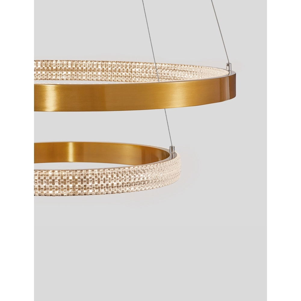 Pendelleuchte Preston gold Ø 60cm doppelt Lyora 5212017424105