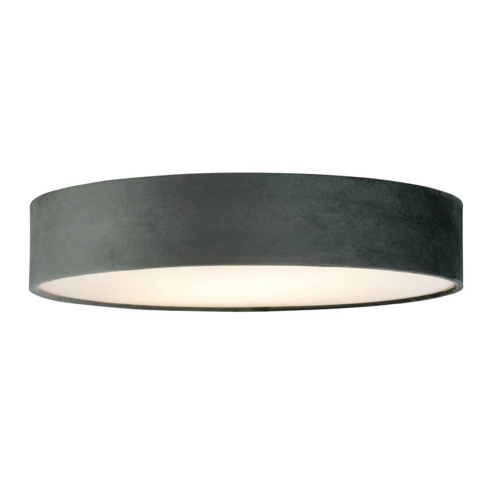 Deckenleuchte Drum Pleat 50 cm Samt Anthrazit Searchlight 5053423187242