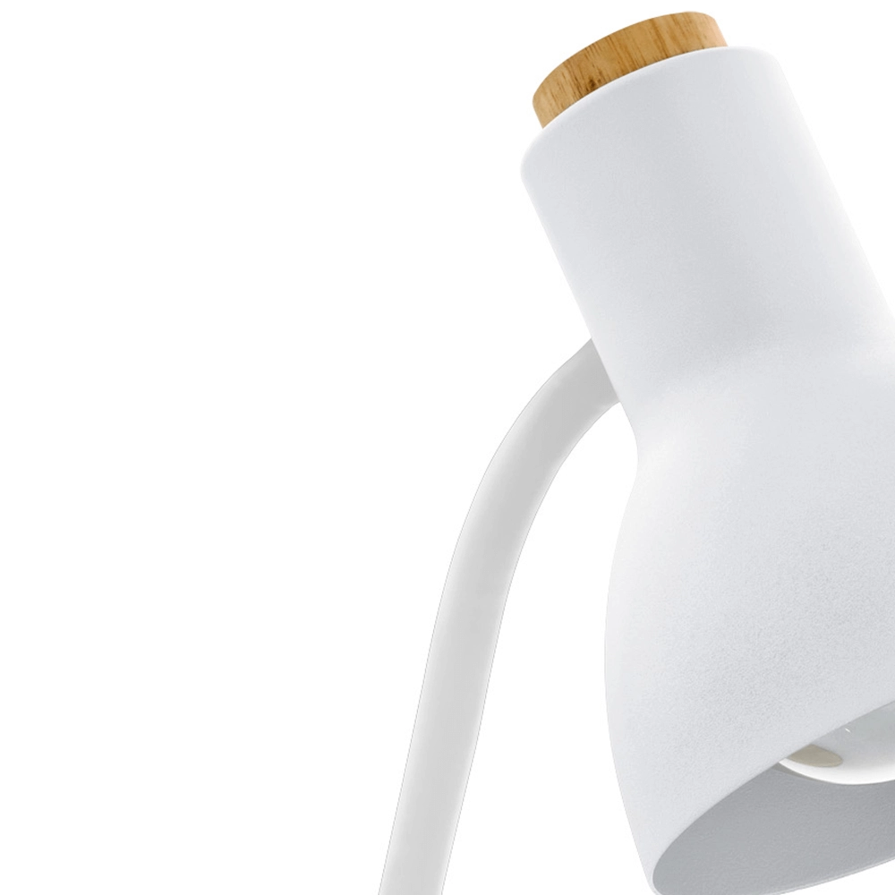 Ländliche Schreibtischlampe Veradal weiß mit Holz Eglo 9002759988326