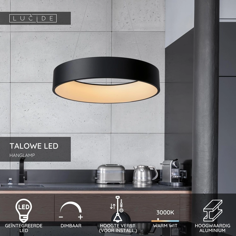 Pendellampe Talowe Led Ø 60 cm schwarz Lucide 5411212460707