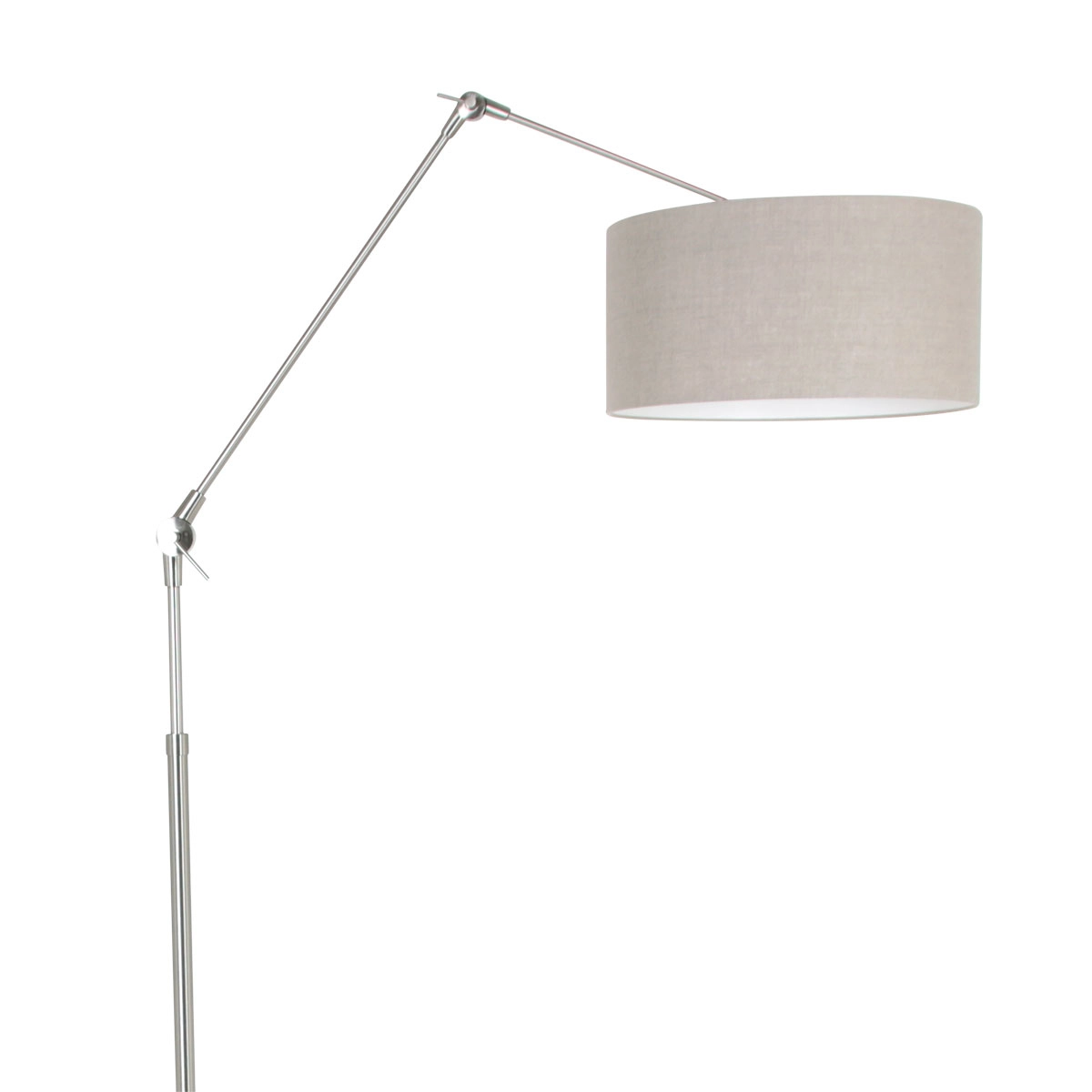 Stehleselampe Prestige Chic Edelstahl mit 40 cm taupefarbenem Lampenschirm Steinhauer 8712746145717