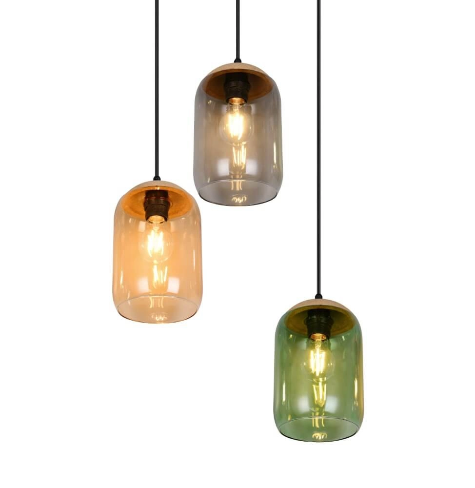 Esstischlampe aus Glas Cork 3-flammig Trio 4017807622980