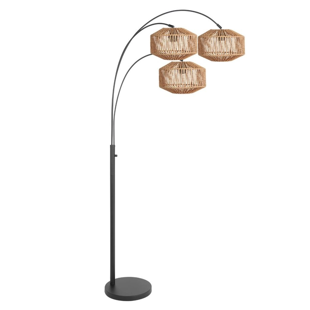 Stehlampe Sparkled Light mit Rattanhauben