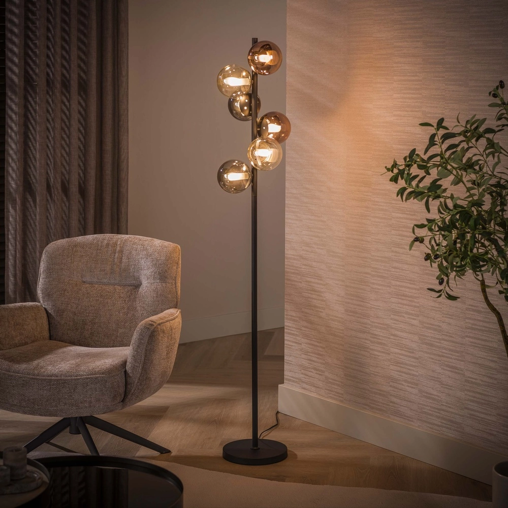 Design der Stehlampe Orb Black 6-Lights
